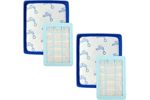 BLUTENET 4 Stück Filter Ersatzteile Zubehör Set für Philips PowerPro Expert Staubsauger FC9729/09 FC9741/09 FC9742/09 FC9743/09 FC9744/09 FC9745/09 FC9746/09 Ersatzfilter
