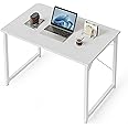 CubiCubi Computer Desk 80 x 40 x 75 cm Home Office Laptop Desk Study Writing Table, Modern Simple Style, White