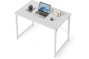 CubiCubi Bureau d'ordinateur 80 x 40 x 75 cm, Table, Poste de Travail, Bureau et Travail à Domicile, Cadre en Métal, Blanc