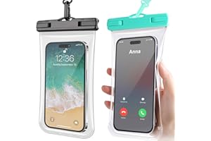 RAZOBWS [3D Curved] 2-Pack Waterproof Phone Pouch, IPX8 Holiday Essentials Travel Essentials Accessories, Water Proof Case for Swimming Vacation Beach Kayak, Dry Bag for iPhone 15 14 13 12 Plus Pro Max Galaxy