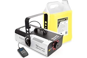 BeamZ S1500LED Machine à Fumée avec Lumière et 5 Litres de Liquide - 1500 Watts, Idéal pour Animer vos Soirées