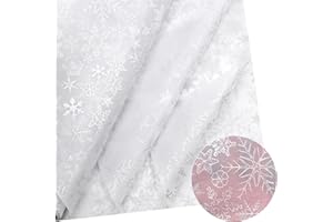 ADQUATOR 20pcs 50 * 35cm Sliver Tissue Paper with Snowflake,50 * 35cm Wrapping Paper Bulk for Christmas Xmas DIY Gift Decorations
