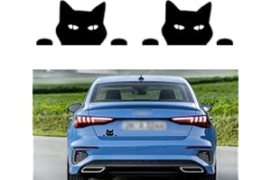 TOMALL 2 Pezzi 14cm Adesivi per Auto Che sbirciano Gatto Che guardano Vinile Decalcomanie Riflettenti Impermeabili Divertenti autoadesivi per paraurti per finestrini dell'auto Laptop Moto(Nero)