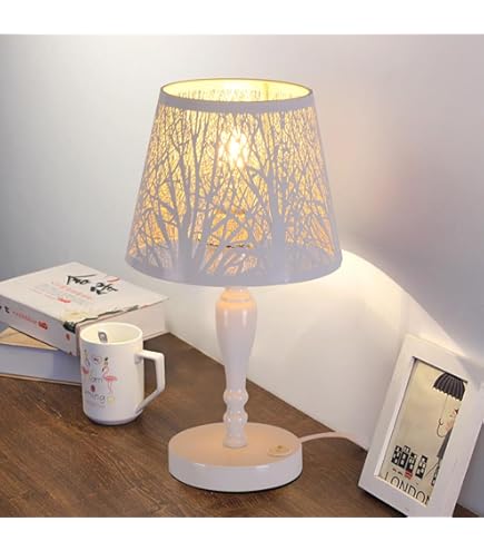Lámparas De Noche Para Dormitorio, Control De Botón, Lámpara De Mesa Pequeña De Metal, Lámpara