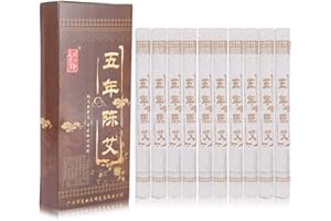 HUAIRDUM Bâtons de moxa purs, 10 pièces 5 ans Chen Ai Bandes de moxibustion Bandes de Moxa Rollswormwood Équipement Moxibustion Bamboo avec boîte de moxibustion disponible pour une beauté raffermissante