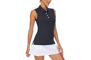 KEFITEVD Polos sans Manches pour Femmes Débardeur Sport à Séchage Rapide Polos de Golf de Tennis Confortables pour l'été
