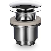 VILSTEIN Ablaufgarnitur Waschbecken, Waschtisch, Pop Up Ventil, Druckstopfen, Ablaufventil verchromt mit Überlauf