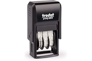 ‎TRODAT Trodat Printy 4810 Datumstempel für den täglichen Bürobedarf – integriertes trodatkissen, 4 Bänder (TT.MMM.JJJJ), Deutsch, Bänderlaufzeit 12 Jahre, Schrifthöhe 3,8 mm, Abdruck schwarz, CO2 kompensiert