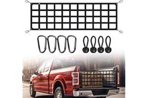 CANGZOFAN Tailgate Filet cargo pour la plupart des camions de taille moyenne, 160 x 45 cm, compatible avec Ford, Chevy, Dodge, Ram - Filet d'extension de porte de queue pour lit de pick-up - Noir