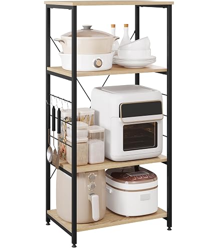 Étagère De Cuisine Autoportante 4 Niveaux - Noir Anthracite, 139x56x30cm, Avec Armoire Et Crochets
