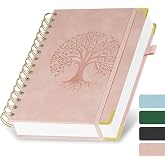 AOOSU Spiral Notebooks, A5 Notebook 300 Pages, Notepad with Hardcover Elastic Bands 100 g/m&sup2; Lined Paper for Writing, Working