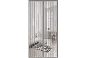 Aibingbao MagnéTique Moustiquaire Porte 85x195cm Moustiquaire Porte Fenetre Moustiquaire Porte Fenetre sans Percer pour Enfants et Animaux de Compagnie, Gris