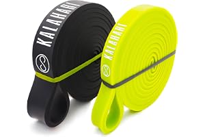 KALAHARI Motståndsband SET plus träning E-bok – Pull Up Träningsbandsset för Kalisthenics, yoga, stretching, styrketräning, crossfit – Fitness Resistance Bands, elastiska fitnessband YELLOW +