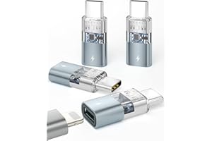 BRV Explorer Adattatore da Lightning a USB C (4 Pezzi), Adattatore Lightning femmina a USB C maschio per iPhone 16/16 Pro/16 Pro Max/15/15 Pro/15 Pro Max/15 Plus, iPad, Non per Auricolari/Audio/OTG