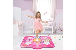 URMYWO Tapis de Danse Jouets pour Enfants, Filles Tapis de Jeu Musicale avec, 7 Modes de Jeu, Musique intégrée, Affichage LED, Cadeau de Noël Anniversaire pour Enfants 3 4 5 6 7 8 9 Ans