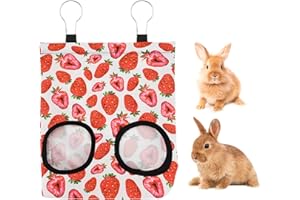 HOT SHOT TOOLS Nourrisseur de Foin pour Lapin, Sac à Foin Suspendu Sac d'alimentation pour Foin de Lapin Sac de Stockage de Foin Pliable pour Lapin Cochon d'Inde Hamster Chinchilla (S)