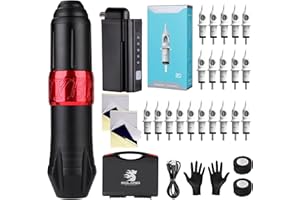 Solong Tattoo Hybrid Rotary Pen With Wireless Tattoo 1500mAh lithium Battery 20 Needle Cartridges Tattoo Machine EM129KITP199-1-UK