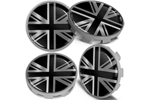 Biomar Labs 4 x 68mm Wheel Centre Alloy Hub Center Caps Compatible with BMW 36136783536 Hubcaps Silver UK Flag Union Jack Silver CBS 1