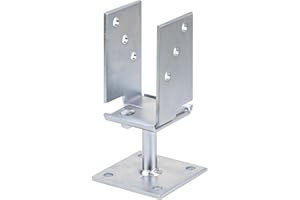 Gah-Alberts 214500 U-Pfostenträger, breitenvstb. 71 - 131 mm, galvanisch gelb verzinkt, zum Aufschrauben