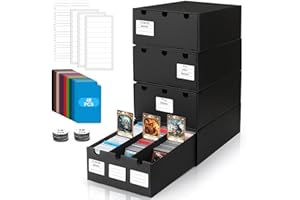 AOBOPLE Karten Box für 12000+ Trading Card,Sammelkarten-Aufbewahrungsbox mit 48 Kartenteiler,Etiketten Klebeband und Schubladen,Sammelkarten Box Trading Card Box für TCG,MTG,PTCG,Sports Karten