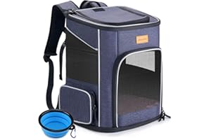 Morpilot Zaino per Cani e Gatti 7kg, Trasportino per Cani Taglia Piccola con Cinturino di Sicurezza Interno, Zaino Gatto per Viaggo e Campeggio Portatile Zaino Cane