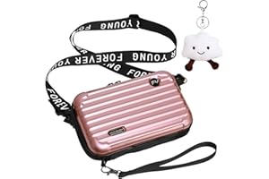 UYDF Mini Borsa Valigia da Donna, Mini Valigia Borsa a Tracolla Donna, Borsa con Guscio Rigido in PVC, Portatile Piccola Borsa a Forma di Valigia per Cellulare da 6,5"