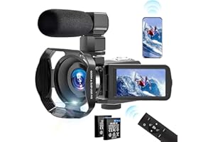 DREANNI Videokamera Camcorder 4K 56MP WiFi IR Nachtsicht Videokamera 18X Digitalzoom 3,0'' IPS-Touchscreen Vlogging Kamera für YouTube mit Mikrofon, Gegenlichtblende