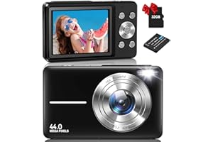 Digital Camera, Nsoela Vlogging Camera Rechargeable Digital Cameras FHD 1080P 44MP Compact Camera with 16X Digital Zoom, Portable Mini Camera with 1 Battery for Teens,Kids,Beginners