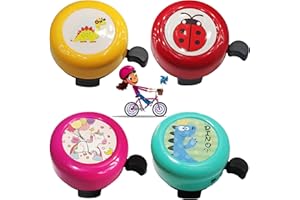 Yueser Kids Bike Bells - 4 Pcs Cartoon Bicycle Bells for Toddlers & Scooters