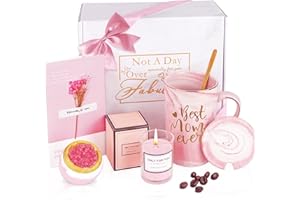 MEIMUCUL Prezenty Urodzinowe dla Mamy,Prezenty dla Mamy,Pomysł na Prezent na Urodziny-410ml Różowa Filiżanka,Prezent Bożonarodzeniowy dla Mamy,Prezenty na Dzień Matki