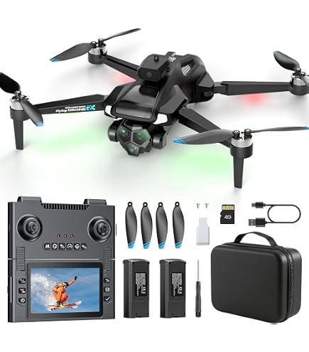 Drone Avec 2 Caméra Réglage électrique Caméra, GuKKK Mini Drone Cam Pliable Active Devitement Dobstacles Drone Quadrico Amz B0