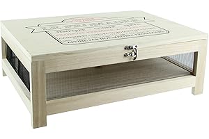 COOK CONCEPT Fromager Cave Fromage Plateau Service Bois Acier Inoxydable Beige Noir 39 X 27 X 15 cm