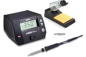 Weller WE 1010 (T0053298393) Estación de Soldadura Digital 70W/230V con Enchufe del Reino Unido – Edición Negra Limitada por el 80.º Aniversario de Weller – Incluye Punta de Cincel de Regalo