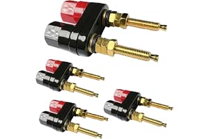 RUNCCI-YUN 4-pack högtalarterminaler banankontakt 2-vägs AMP-förstärkare banankontakt för ljudhögtalare, panelmontering (läng