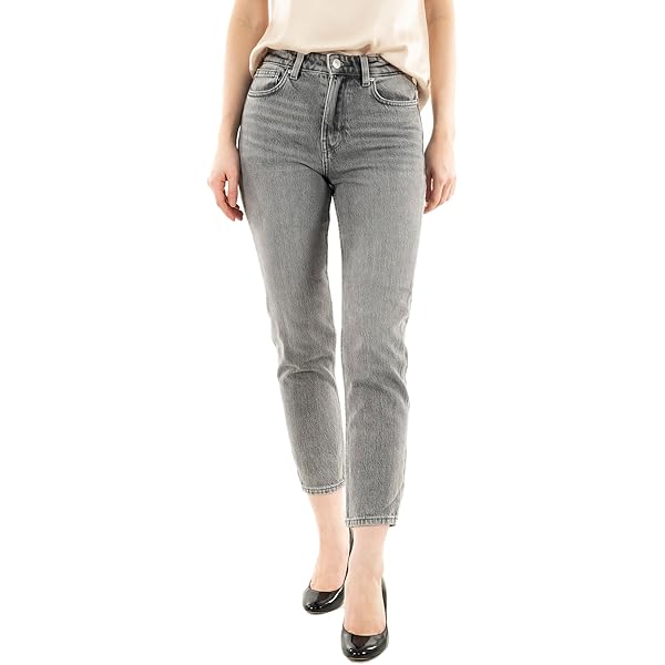 ONLY Women's Jeans Onlemily Life Hw St Raw Crpank Col Noos, ecru, 30