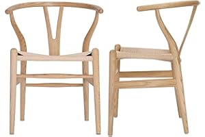 ‎TOMILE Tomile 2er Set Esszimmerstühle, Essstühle, Küchenstuhl, Rattan Stühle Esszimmer, Ergonomischer Sessel, Y-Rückenlehne, Küche/Esszimmer/Wohnzimmer/Arbeitszimmer, Keine Montage Erforderlich, Eschenholz