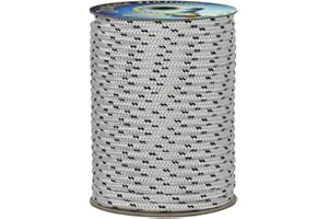 Corderie Italiane 6014249-00 Braid Nautica 08 Mm-050 M Blanc avec Étiquette en Plastique Bleu Couleur : Blanc Bleu avec Marqueur