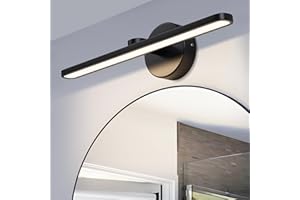 MantoLite Esposizione da Luci per,12W IP44 Lampade da Specchio Faretti da Muro,40CM 3000K Applique da Parete a LED Interni Illuminazioni Applique Da Parete Luci Lettura(Finitura Nera Opaca)