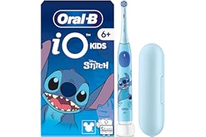 Oral-B iO Kids Disney Stitch Electric Toothbrush, 1 Toothbrush Head, 1 Travel Case, 3 Modes with Kid-Friendly Sensitive Mode, 2-Min Music Timer, for Ages 6+