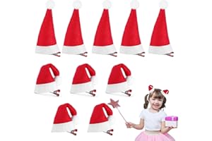 PEJLND Weihnachten Haarspangen Mädchen - 10 Stück Weihnachtsmütze Haarklammern Rot Santa Hut Haarspange Weihnachten Haarschmuck Weihnachten Haar Accessoires Geschenke für Kinder Mädchen Damen Weihnachts Deko