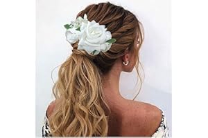 DISHOWME Ślubny kwiat slajd grzebień dla panny młodej sztuczny kwiatowy grzebień do włosów vintage mróz nakrycie głowy akcesoria do włosów dla kobiet dziewczyn druhen (biały A)