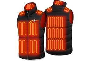 OCQOCQ Beheizbare Weste Herren mit 16000 mAh Akku, Heizweste Herren mit 15 Heizzonen und 3 Einstellbar Temperatur, Leichte Wärmeweste für Wintersport