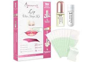 Beauty7 Paski woskowe do depilacji z zimnego wosku, paski do depilacji górnych warg, paski do depilacji wosku, idealne do depilacji górnej wargi, z proszkiem perłowym i olejkiem rumiankowym
