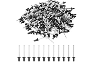 APACALI Lot de 1000 rivets aveugles en aluminium - 4 x 8 mm - Pour construction, automobile, meubles, métal, bois, plastique - Noir