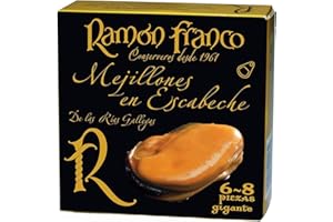 RAMÓN FRANCO Mejillones en Escabeche Tamaño Gigante 115 g