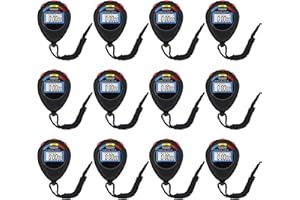 PGZSY 12 Pack Multi-Function Electronic Digital Sport Stopwatch Timer, Large Display with Date Time and Alarm Function,Suitable for Sports Coaches Fitness Coaches and Referees (Black)