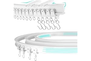 DIKOTS 3.5 Meter Flexible Curtain rail track - Heavy duty ceiling curtain track for Bay window, Rooms Divider, Shower curtain rail track - Swish curtain track - Ceiling Mount bay window curtain rail