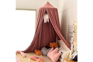 RAILONCH Betthimmel Babybett, Kinder Moskitonetz Spitze Baldachin, Mädchen Prinzessin Himmelbett Bettvorhang für Spiel Lesen Schlafzimmer Ankleidezimmer (Verwirrte Rose)