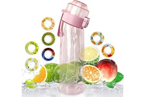 RUIRUIGO Air Water Bottle, 650ML tazza di acqua profumata con 1 cialde di sapore, 0% tazza di acqua di zucchero BPA libero con paglia, bottiglia di acqua sportiva adatta per sport all'aperto (ROSA)