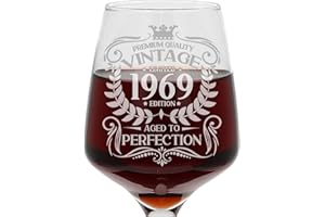 Always Looking Good Grand verre à vin gravé pour 55e anniversaire vintage 1969 Aged to Perfection pour 55 ans 400 ml